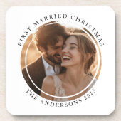 Dessous-de-verre Première photo personnalisée de Noël marié (Devant)