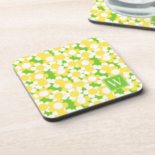 Dessous-de-verre Préparation Fleur de Daisy - Monogramme Jaune et C (Côté gauche)