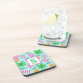 Dessous-de-verre Préppy Beach Bikini Serviette Palm Tree Serviette  (Côté Droit)