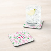 Dessous-de-verre Preppy Giraffes Cosmopolitans Monogramme (Côté Droit)