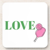 Dessous-de-verre Preppy Pickleball rose Paddle Ball Love (Devant)