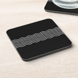 Dessous-de-verre Pretty Waves argent + votre backgr, texte & idées