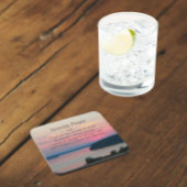 Dessous-de-verre Prière Serenity Coucher de soleil sur la mer rose