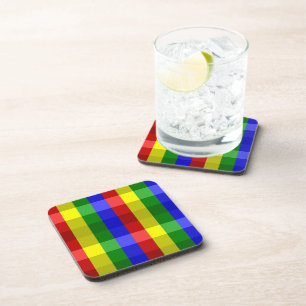 Dessous-de-verre Primary Colors Checks