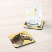 Dessous-de-verre Profil du cheval beige (Côté Droit)