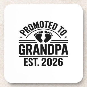 Dessous-de-verre Promu Grand-père, Étab. 2026, Drôle de nouveau gra