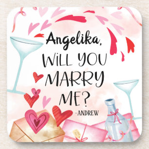 Dessous-de-verre Proposition de marriage You Marry Me ? Custom