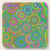 Dessous-de-verre Psychedelic Circles Plastic Coaster (Devant)