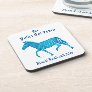 Dessous-de-verre Pub anglais Polka Dot Zebra - Bleu