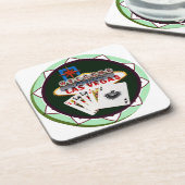 Dessous-de-verre Puce de poker de Las Vegas Sign and Two (Côté gauche)