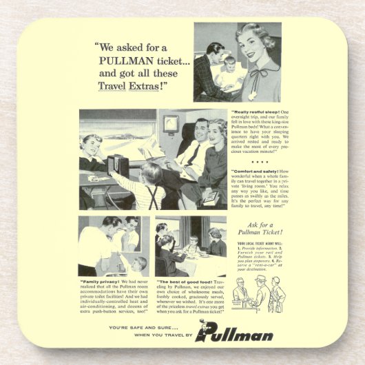 Dessous-de-verre Pullman Sleeping Car pour les voyages en train d'u (Devant)