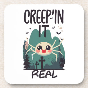 Dessous-de-verre Pun d'araignée de Halloween Kawaii