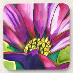 Dessous-de-verre Purple African Daisy watercolor art flower