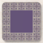 Dessous-de-verre Purple Art Deco Tiled Design (Devant)
