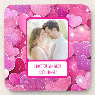 Dessous-de-verre Purple Coeurs roses quand vous êtes en colère