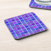 Dessous-de-verre Purple Mosaic Squares Tile Pattern (Côté gauche)
