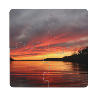 Dessous De Verre Puzzle Puzzle d'or de dessous de verre de coucher du
