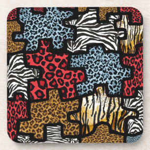 Dessous-de-verre Puzzle Rockabilly Impression Animale RAB