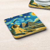 Dessous-de-verre Pyramides nocturnes étoilées Sphinx Egypte (Côté gauche)