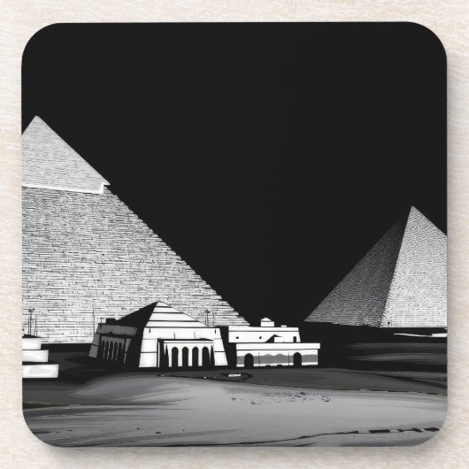 Dessous-de-verre Pyramides noires et blanches (Devant)