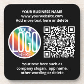 Dessous-de-verre QR Code Generator & Your Business Logo Black (Devant)