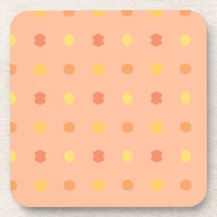 Dessous-de-verre Quatre coins Peach Yellow Tiled Motif