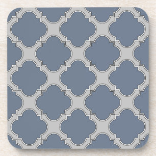 Dessous-de-verre Quatrefoil gris bleu