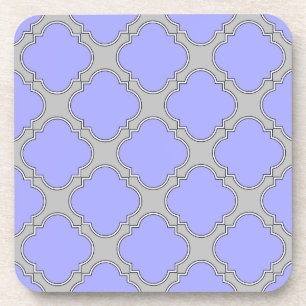 Dessous-de-verre Quatrefoil periwinkle et gris