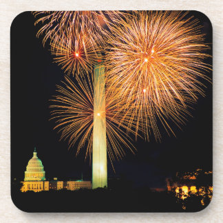 Dessous-de-verre Quatrième de juillet, affichage de feu d'artifice,