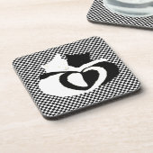 Dessous-de-verre Queues CAT - amour noir blanc (Côté gauche)