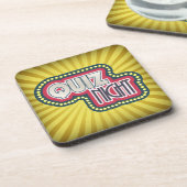 Dessous-de-verre Quiz Nuit Trivia Party Jaune Sunburst (Côté gauche)