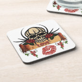 Dessous-de-verre RAB Rockabilly Crâne Roses Love Lipstick (Côté gauche)