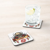 Dessous-de-verre RAB Rockabilly Crâne Roses Love Lipstick (Côté Droit)