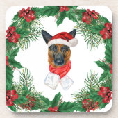 Dessous-de-verre Race de chiens d'aquarelle, berger allemand Noël (Devant)