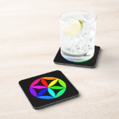 Dessous-de-verre Rainbow Kaleidoscope Hard Plastic Coaster (Côté Droit)