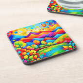 Dessous-de-verre Rainbow Mountains Paysage Abstrait (Côté gauche)