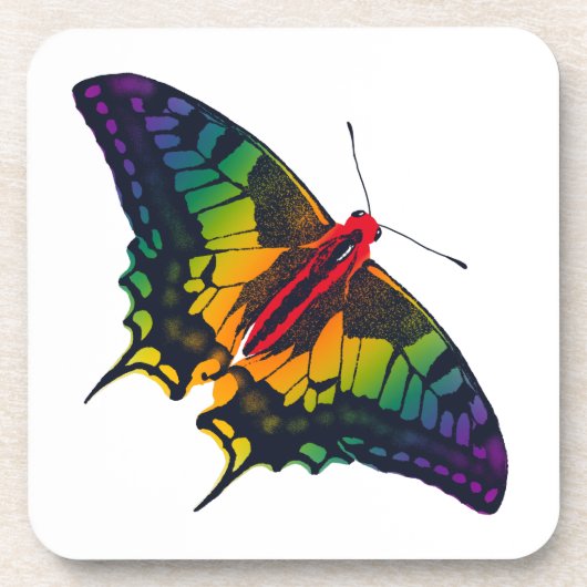 Dessous-de-verre Rainbow Pride Flag Swallowtail Butterfly (Devant)