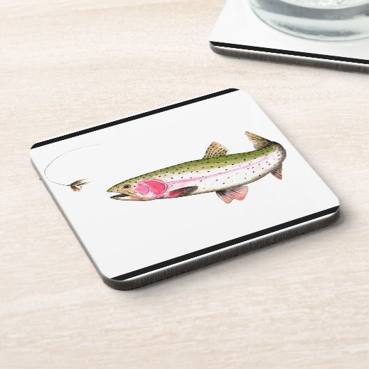 Dessous-de-verre Rainbow Trout Fly (Côté gauche)