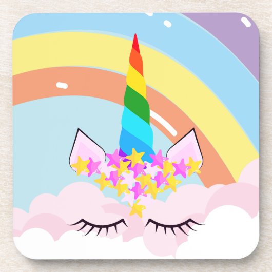 Dessous-de-verre Rainbow Unicorn in the Sky Toddler (Devant)