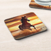 Dessous-de-verre Randonnée À Cheval Sauvage À Travers Le Surf (Côté gauche)