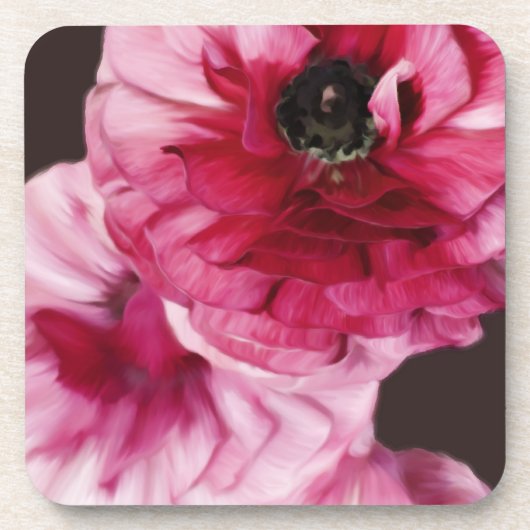 Dessous-de-verre Ranunculus rouge (Devant)