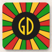 Dessous-de-verre RASTAFARI BOUTON DRAGON RAYS + votre signe ou votr (Devant)