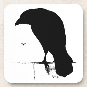 Dessous-de-verre Raven vintage - Goth customisé rappelle Ravens