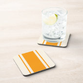 Dessous de verre rayé côtier - Orange et crème (Côté Droit)