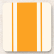 Dessous de verre rayé côtier - Orange et crème