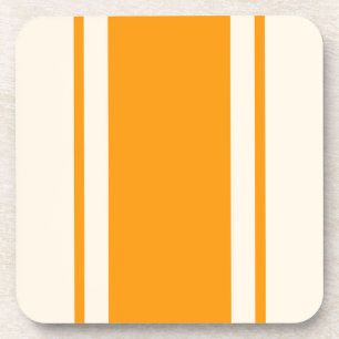 Dessous de verre rayé côtier - Orange et crème