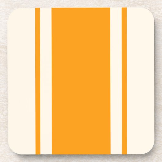 Dessous de verre rayé côtier - Orange et crème (Devant)