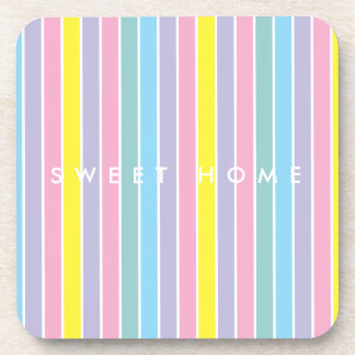 Dessous-de-verre Rayure de couleur pastel arc-en-ciel