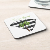 Dessous-de-verre Rayure personnalisée d'arbre de palmier de l'État (Côté gauche)