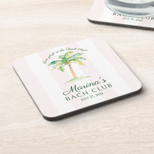 Dessous-de-verre Rayures roses Palm Beach Bach Club Enterrement de